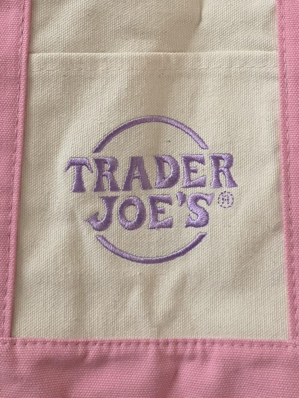 Trader Joe's Mini Pastel Canvas Tote Bag Pink - Picture 2 of 4
